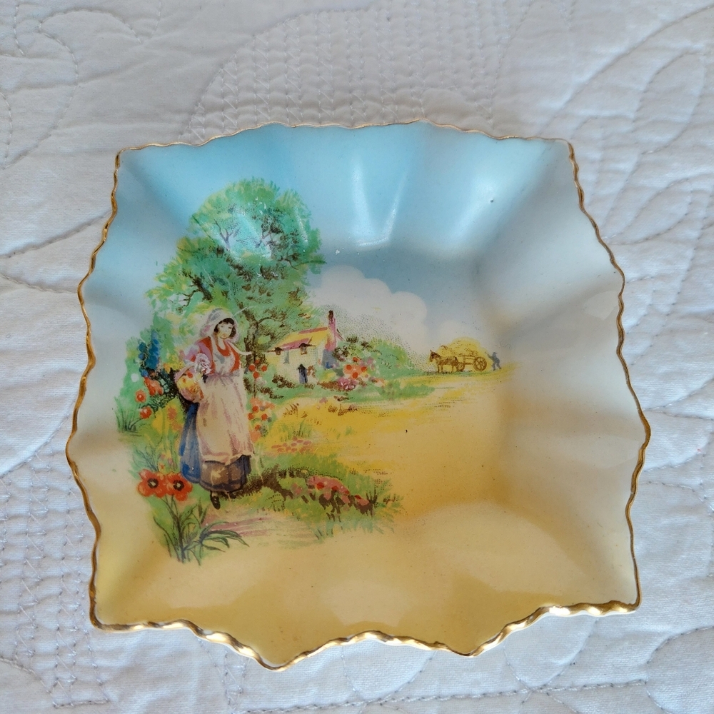 Vtg Nikko Ironstone Made In Japan Transferware Trinket Dish  Nice!